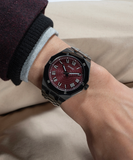  Shop Authentic Guess Asset Quartz Red Dial Black Steel Strap Watch For Men - GW0575G5 - Luxxuri