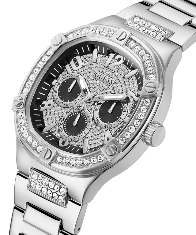  Shop Authentic Guess Duke Glitz Black Dial Silver Steel Strap Watch For Men - GW0576G1 - Luxxuri