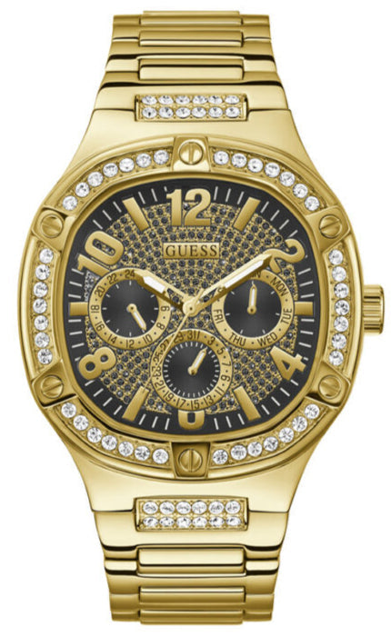  Shop Authentic Guess Duke Glitz Crystals Gold Dial Gold Steel Strap Watch For Men - GW0576G2 - Luxxuri