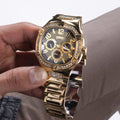  Shop Authentic Guess Duke Glitz Crystals Gold Dial Gold Steel Strap Watch For Men - GW0576G2 - Luxxuri