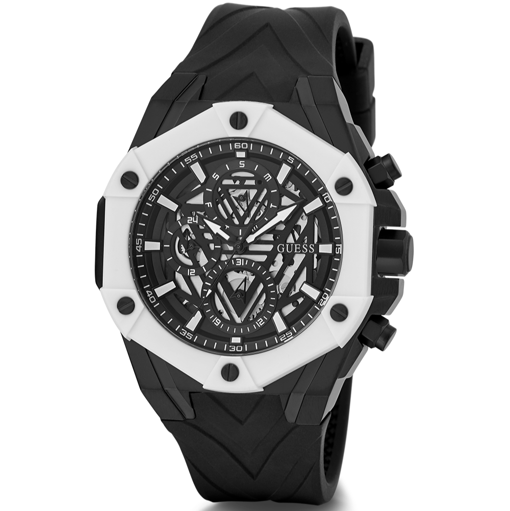  Shop Authentic Guess Formula Chronograph Black Dial Black Silicone Strap Watch For Men - GW0579G1 - Luxxuri
