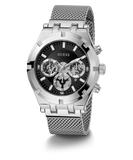  Shop Authentic Guess Continental Quartz Black Dial Silver Mesh Strap Watch For Men - GW0582G1 - Luxxuri