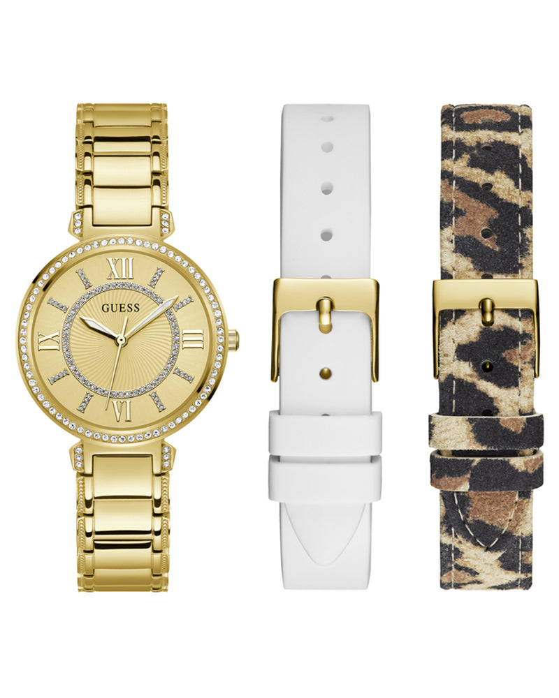  Shop Authentic Guess Montage Quartz Gold Dial Gold Steel Strap Watch For Women - GW0588L1 - Luxxuri