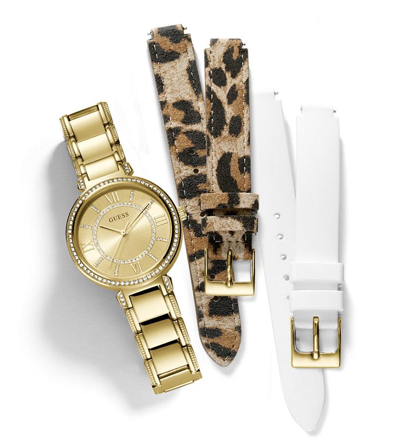  Shop Authentic Guess Montage Quartz Gold Dial Gold Steel Strap Watch For Women - GW0588L1 - Luxxuri