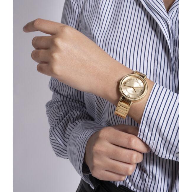  Shop Authentic Guess Montage Quartz Gold Dial Gold Steel Strap Watch For Women - GW0588L1 - Luxxuri