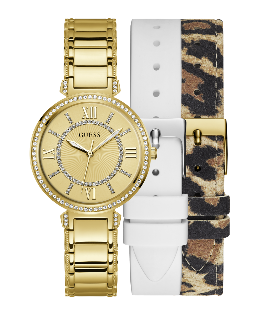  Shop Authentic Guess Montage Quartz Gold Dial Gold Steel Strap Watch For Women - GW0588L1 - Luxxuri