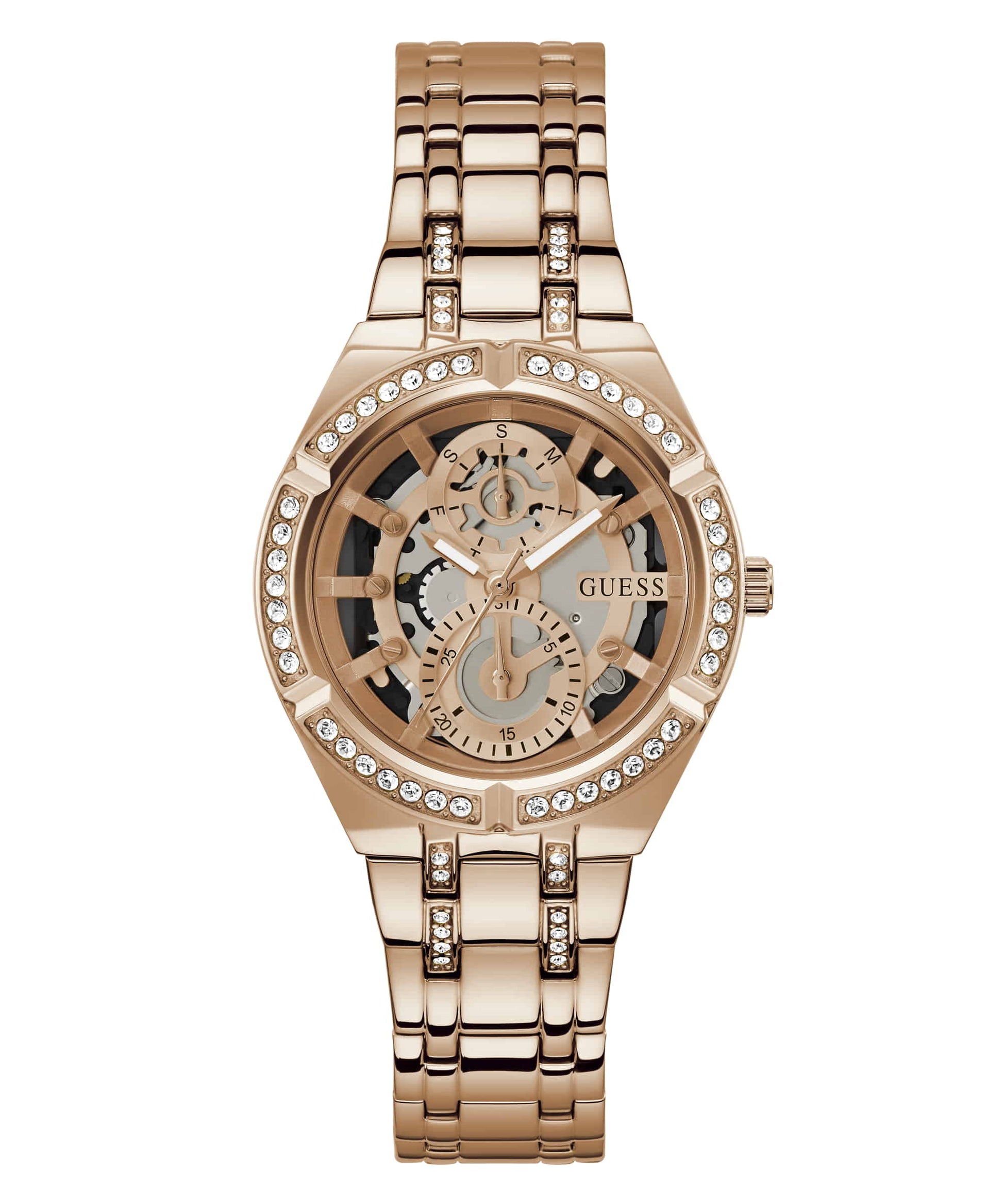  Shop Authentic Guess Allara Quartz Rose Gold Dial Rose Gold Steel Strap Watch For Women - GW0604L3 - Luxxuri