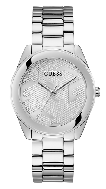  Shop Authentic Guess Cubed Analog Silver Dial Silver Steel Strap Watch For Women - GW0606L1 - Luxxuri