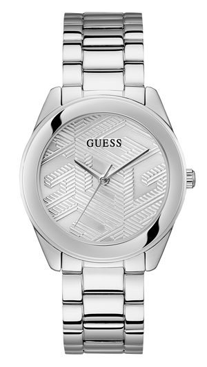  Shop Authentic Guess Cubed Analog Silver Dial Silver Steel Strap Watch For Women - GW0606L1 - Luxxuri