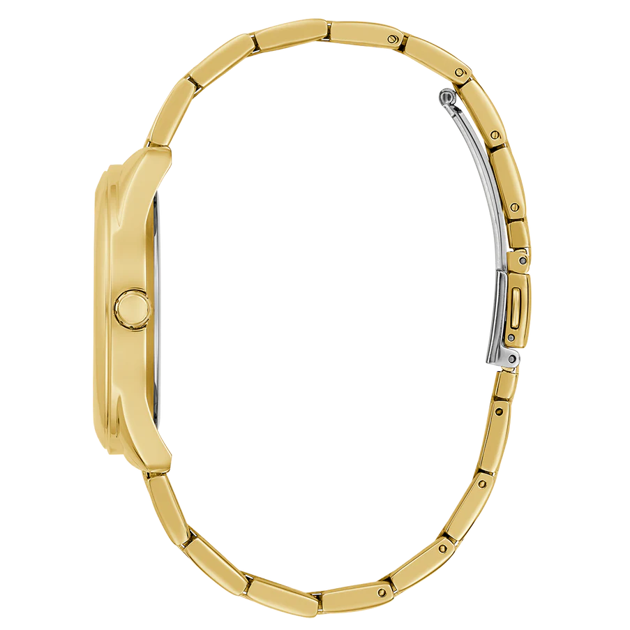  Shop Authentic Guess Cubed Analog Gold Dial Gold Steel Strap Watch For Women - GW0606L2 - Luxxuri