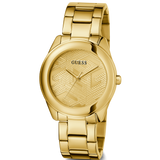  Shop Authentic Guess Cubed Analog Gold Dial Gold Steel Strap Watch For Women - GW0606L2 - Luxxuri