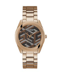  Shop Authentic Guess Cubed Analog Black Dial Rose Gold Steel Strap Watch For Women - GW0607L3 - Luxxuri