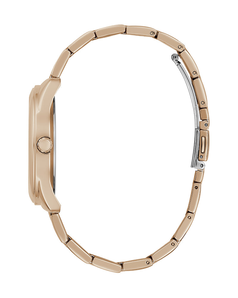  Shop Authentic Guess Cubed Analog Black Dial Rose Gold Steel Strap Watch For Women - GW0607L3 - Luxxuri