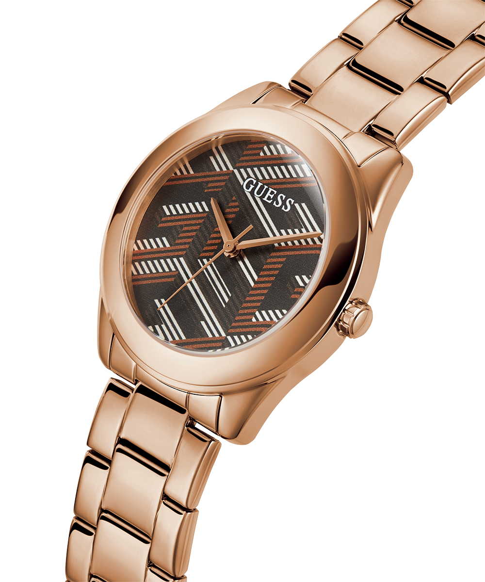  Shop Authentic Guess Cubed Analog Black Dial Rose Gold Steel Strap Watch For Women - GW0607L3 - Luxxuri