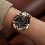  Shop Authentic Guess Cubed Analog Black Dial Rose Gold Steel Strap Watch For Women - GW0607L3 - Luxxuri