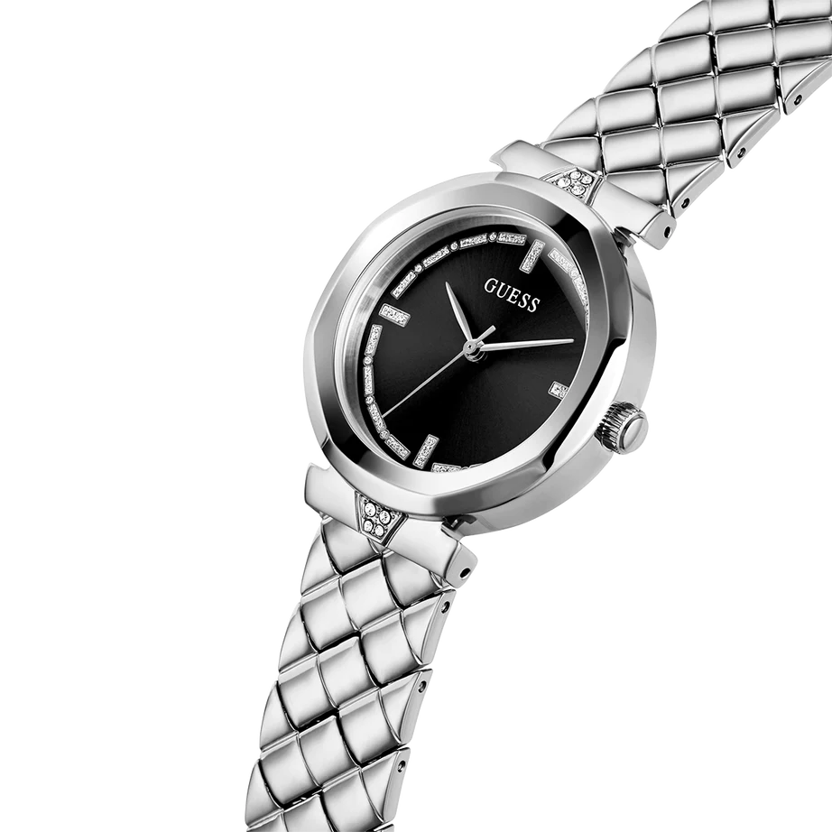  Shop Authentic Guess Rumour Quartz Black Dial Silver Steel Strap Watch For Women - GW0613L1 - Luxxuri