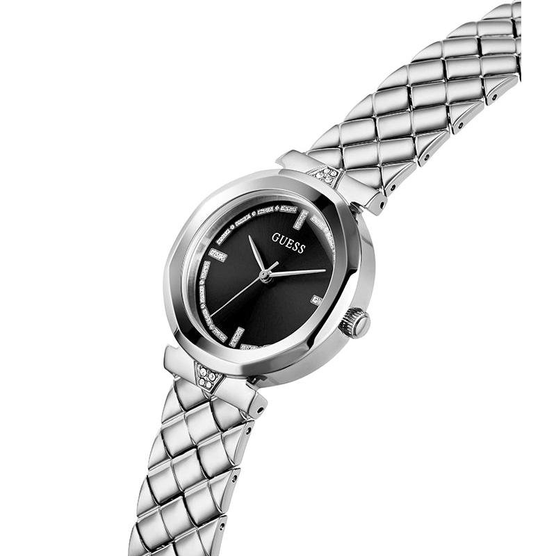  Shop Authentic Guess Rumour Quartz Black Dial Silver Steel Strap Watch For Women - GW0613L1 - Luxxuri