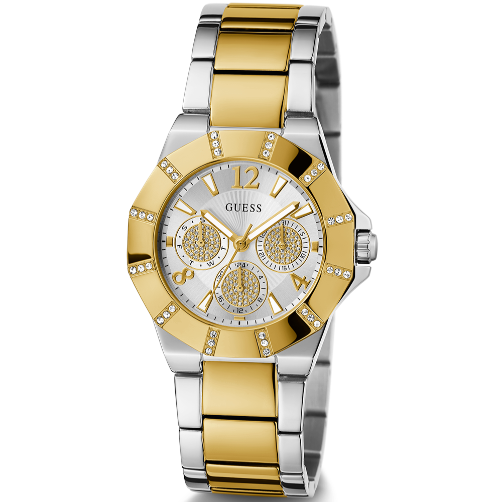  Shop Authentic Guess Sunray Multifunction Silver Dial Two Tone Steel Strap Watch for Women - GW0616L2 - Luxxuri