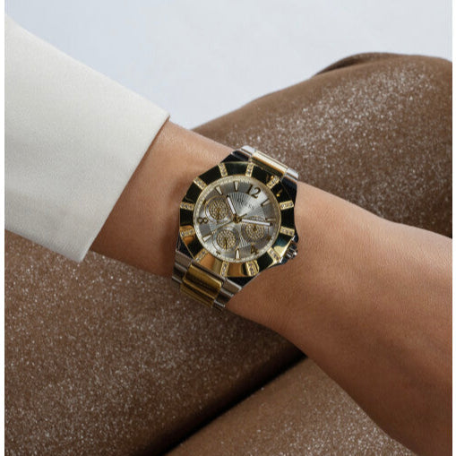  Shop Authentic Guess Sunray Multifunction Silver Dial Two Tone Steel Strap Watch for Women - GW0616L2 - Luxxuri