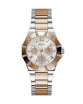  Shop Authentic Guess Sunray Multifunction Crystals Silver Dial Two Tone Steel Strap Watch For Women - GW0616L3 - Luxxuri