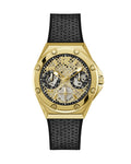  Shop Authentic Guess Asteria Multifunction Gold Dial Black Rubber Strap Watch For Women - GW0620L2 - Luxxuri