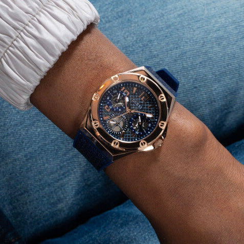  Shop Authentic Guess Asteria Multifunction Blue Dial Blue Rubber Strap Watch For Women - GW0620L3 - Luxxuri