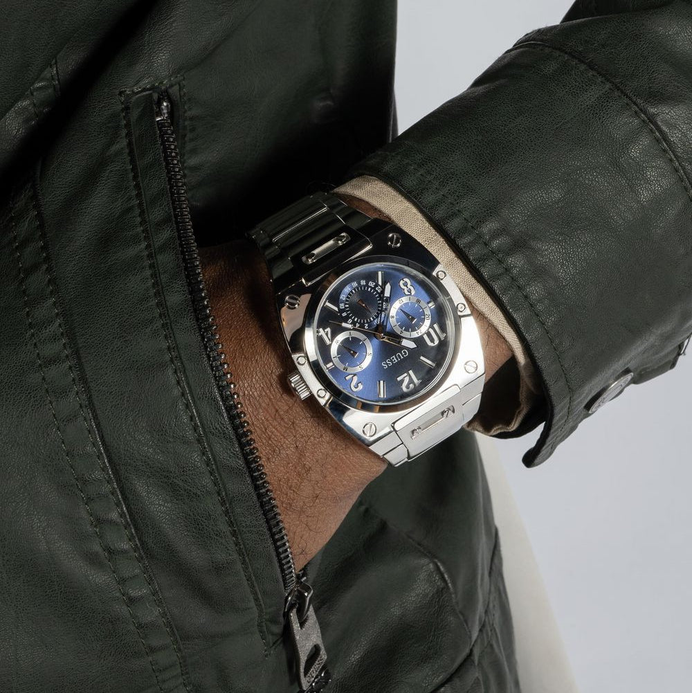  Shop Authentic Guess Prodigy Chronograph Blue Dial Silver Steel Strap Watch For Men - GW0624G1 - Luxxuri