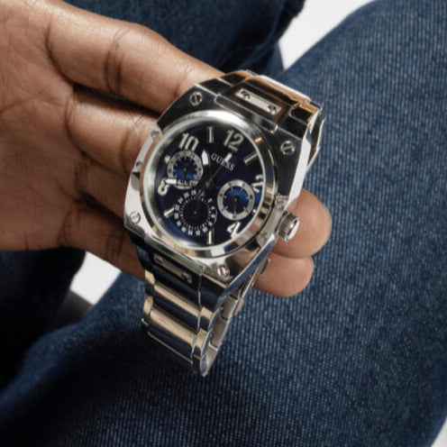  Shop Authentic Guess Prodigy Chronograph Blue Dial Silver Steel Strap Watch For Men - GW0624G1 - Luxxuri