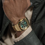  Shop Authentic Guess Trend Analog Green Dial Gold Steel Strap Watch For Men - GW0624G2 - Luxxuri