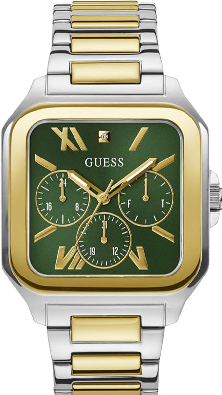  Shop Authentic Guess Dress Chronograph Multifunction Green Dial Two Tone Steel Strap Watch For Men - GW0631G1 - Luxxuri