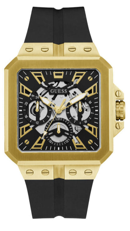  Shop Authentic Guess Leo Multifunction Black Dial Black Silicone Strap Watch For Men - GW0637G2 - Luxxuri