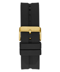  Shop Authentic Guess King Quartz Crystals Gold Dial Black Silicone Strap Watch For Men - GW0537G2 - Luxxuri