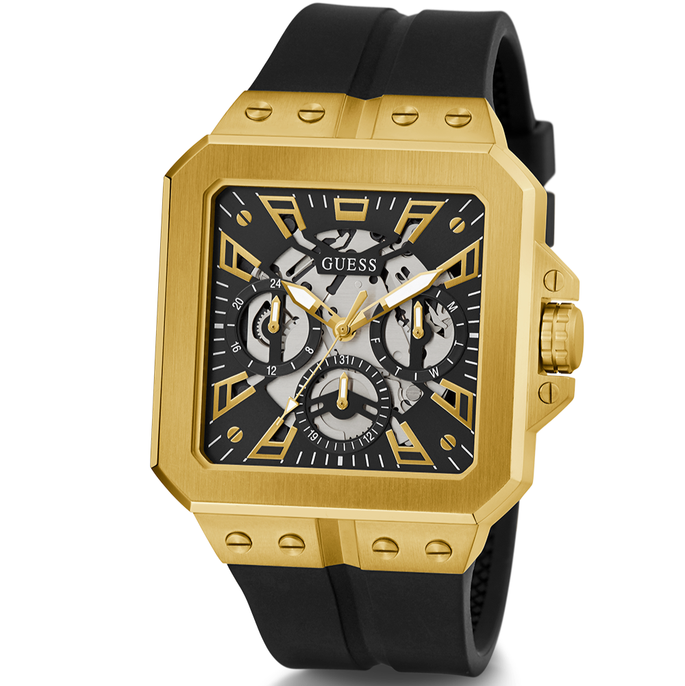  Shop Authentic Guess Leo Multifunction Black Dial Black Silicone Strap Watch For Men - GW0637G2 - Luxxuri