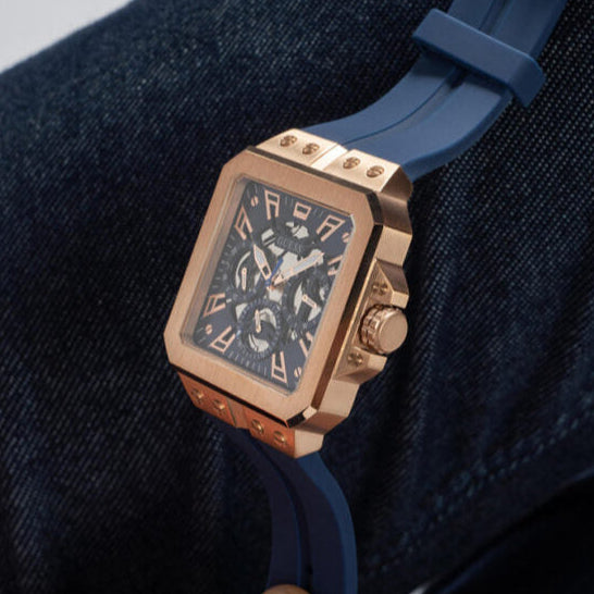  Shop Authentic Guess Leo Chronograph Blue Dial Blue Silicone Strap Watch For Men - GW0637G3 - Luxxuri