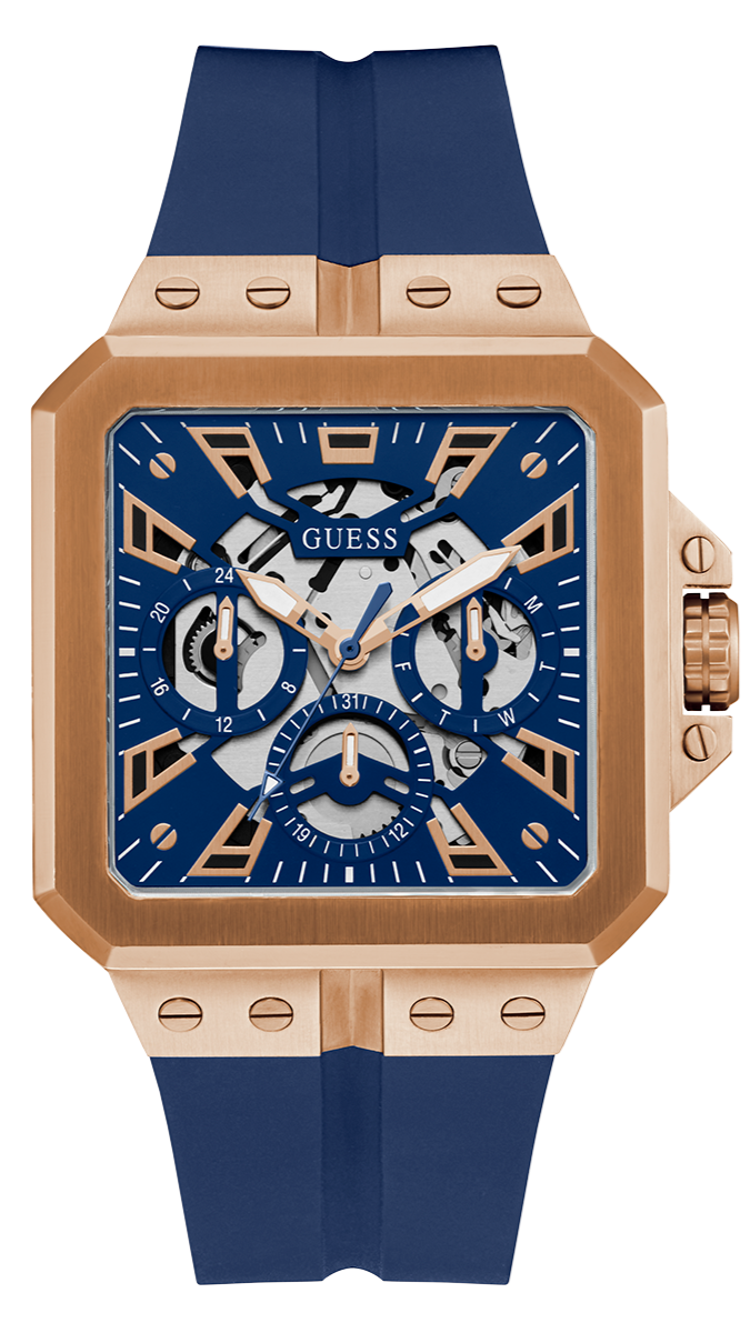 Shop Authentic Guess Leo Chronograph Blue Dial Blue Silicone Strap Watch For Men - GW0637G3 - Luxxuri
