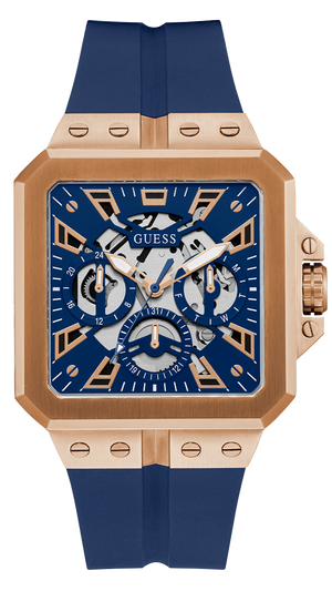  Shop Authentic Guess Leo Chronograph Blue Dial Blue Silicone Strap Watch For Men - GW0637G3 - Luxxuri