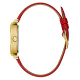  Shop Authentic Guess Trend Dragon Gold Dial Red Leather Strap Watch For Women - GW0646L1 - Luxxuri