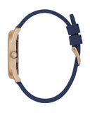  Shop Authentic Guess Cubed Analog Rose Gold Dial Blue Leather Strap Watch For Women - GW0665L2 - Luxxuri
