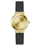  Shop Authentic Guess Rumour Quartz Gold Dial Black Leather Strap Watch For Women - GW0689L2 - Luxxuri