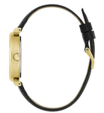  Shop Authentic Guess Rumour Quartz Gold Dial Black Leather Strap Watch For Women - GW0689L2 - Luxxuri