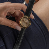  Shop Authentic Guess Rumour Quartz Gold Dial Black Leather Strap Watch For Women - GW0689L2 - Luxxuri