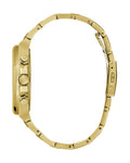Guess Equity Analog Green Dial Gold Steel Strap Watch For Men - GW0703G2
