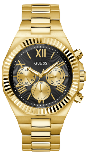  Shop Authentic Guess Equity Multifunction Black Dial Gold Steel Strap Watch For Men - GW0703G5 - Luxxuri