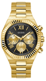  Shop Authentic Guess Equity Multifunction Black Dial Gold Steel Strap Watch For Men - GW0703G5 - Luxxuri