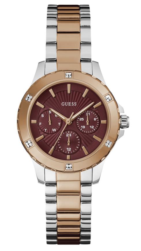  Shop Authentic Guess Mist Analog Maroon Dial Two Tone Steel Strap Watch For Women - GW0723L2 - Luxxuri