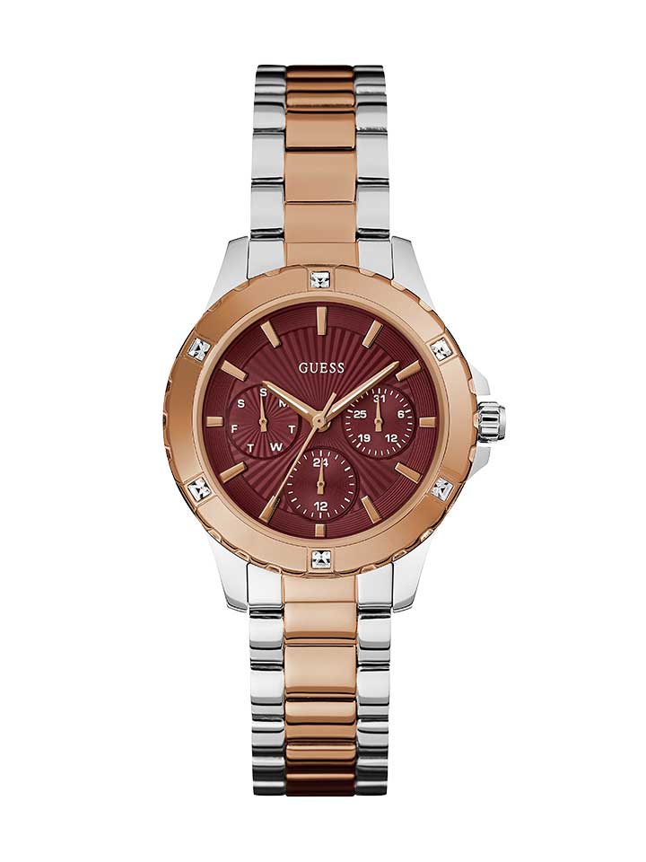  Shop Authentic Guess Mist Analog Maroon Dial Two Tone Steel Strap Watch For Women - GW0723L2 - Luxxuri