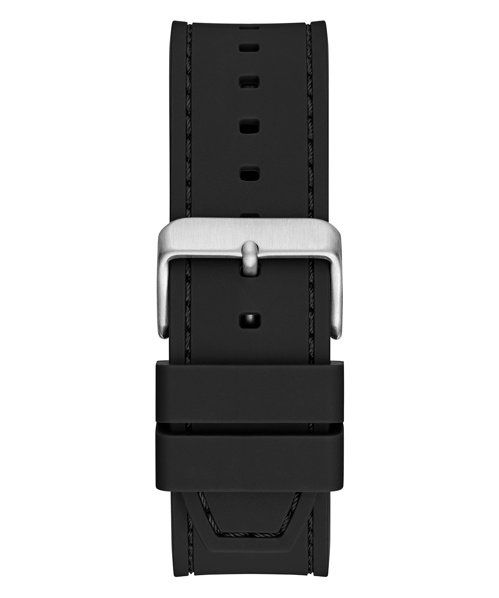 Guess Baguette Crystals Black Dial Black Silicone Strap Watch For Men - GW0208G1