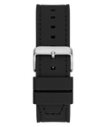 Guess Baguette Crystals Black Dial Black Silicone Strap Watch For Men - GW0208G1