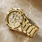  Shop Authentic Guess Queen Quartz Gold Dial Gold Steel Strap Watch For Men - GW0497G2 - Luxxuri