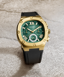  Shop Authentic Guess Headliner Multifunction Green Dial Black Silicone Strap Watch For Men - GW0571G3 - Luxxuri